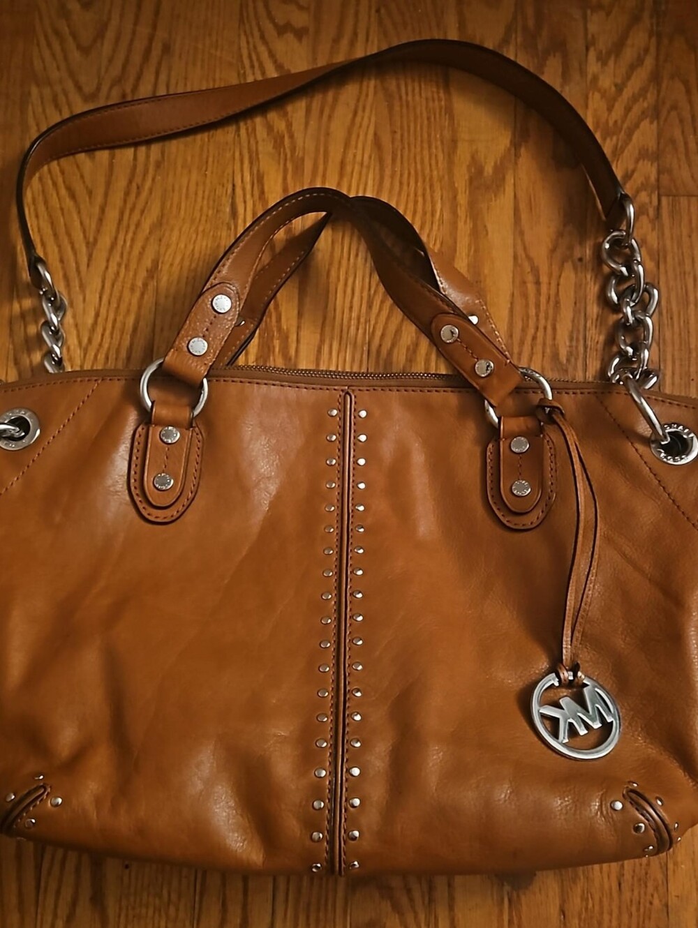 Michael Kors Astor Large Chain Studded Satchel